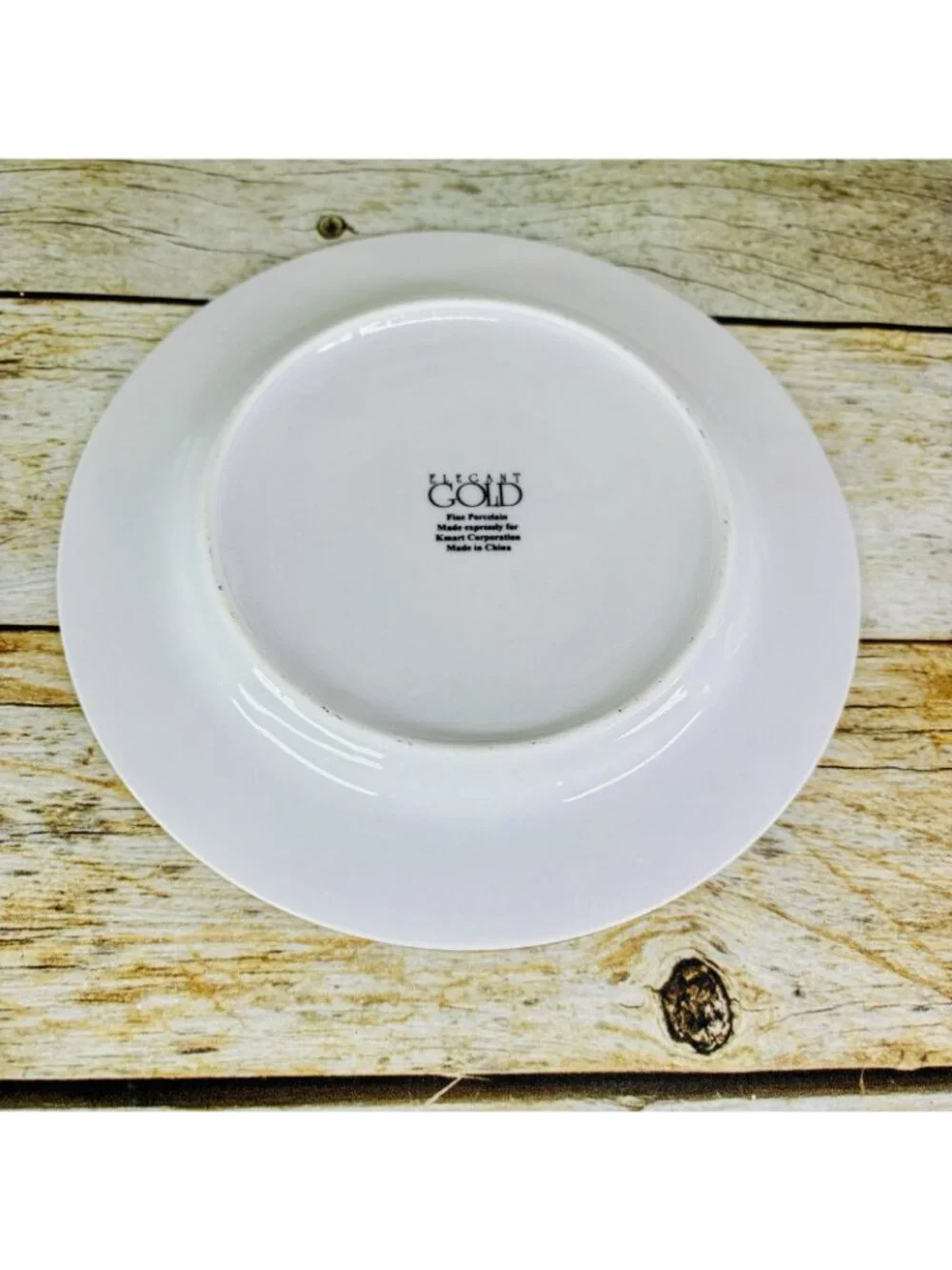 Vintage Kmart ELEGANT GOLD White Gold Trim Rim Porcelain Salad Plates Set of 4